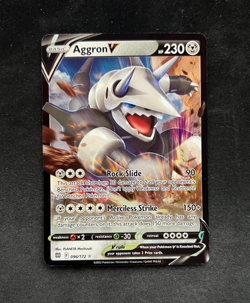 Aggron V 096/172 Holo Rare Brilliant Stars Pokemon Card Near Mint Pack Fresh - Image 1