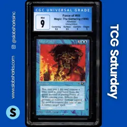 1996 MAGIC: THE GATHERING ALLIANCES #NNO FORCE OF WILL CGC 9 - Image 1