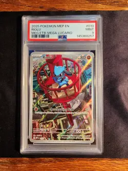 Pokemon Riolu #010 Me: Mega Evolution Promo Holo PSA 9 English 2025 - Image 1