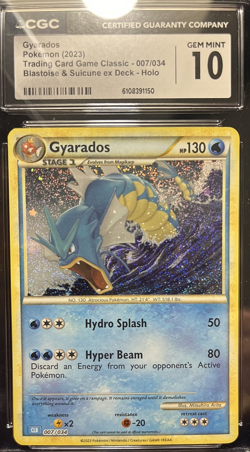 007/034 Gyarados English Pokemon TCG Classic Holo Blastoise Deck CGC 10 GEM MINT - Image 1