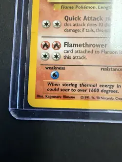 Vintage Flareon 70 HP 3/64 Jungle Holo Rare Pokemon TCG 1999 Unlimited English - Image 5