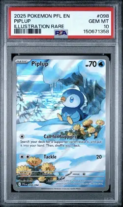 2025 Pokemon Phantasmal Flames PSA 10 Piplup Illustration Rare 098 - US Seller - Image 1