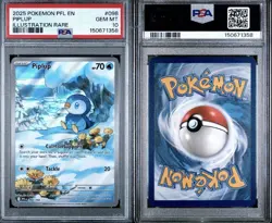2025 Pokemon Phantasmal Flames PSA 10 Piplup Illustration Rare 098 - US Seller - Image 3