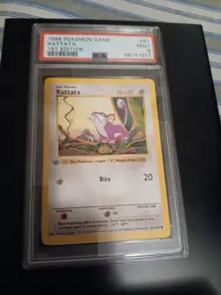 1999 Pokemon Rattata First Edition Psa 9 - Image 1