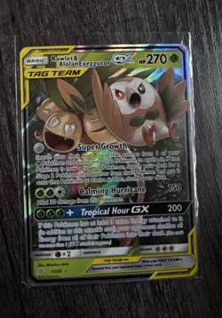 Pokemon Rowlet & Alolan Exeggutor GX Tag Team Holo Card Lot - Unified Minds (2) - Image 1