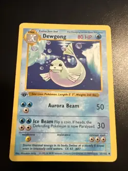 Pokemon 1st Ed. Base Uncommon Shadowless Dewgong 25/102 - Near Mint (NM) - Image 2