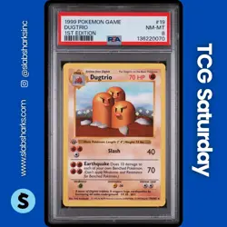 1999 POKEMON BASE SET SHADOWLESS 1ST EDITION #19/102 DUGTRIO PSA 8 - Image 1