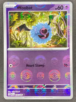 Pokemon Woobat Poke Ball Reverse 036/086 WHT White Flare NM - Image 1