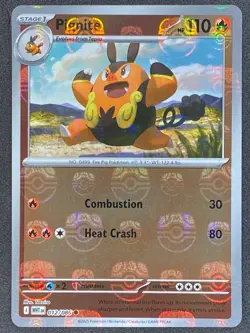 Pokemon Pignite Master Ball Reverse 012/086 WHT White Flare NM - Image 1