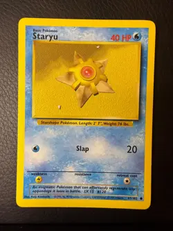LP Base Set Unlimited Staryu 65/102 Common Pokemon - Image 1