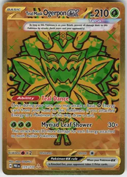 Teal Mask Ogerpon ex - 177/131 Holo SV: Prismatic Evolutions Pokemon Holo NM - Image 1