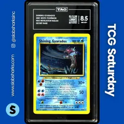 2001 POKEMON NEO REVELATION #65/64 SHINING GYARADOS SECRET RARE HOLO TAG 8.5 - Image 1