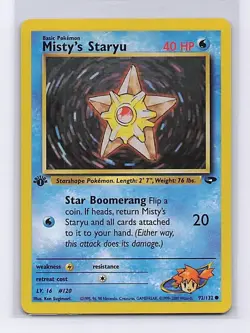 Misty's Staryu 92/132 Common Gym Challenge Pokemon 1st Edition Moderately Played - Image 1