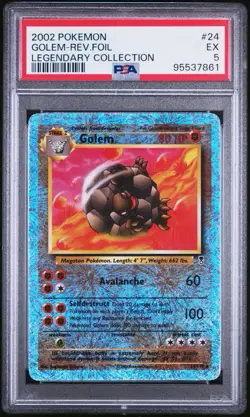 Golem Reverse Foil #24 2002 Pokemon Legendary Collection PSA 5 - Image 1