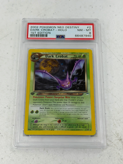 2002 Pokemon Neo Destiny Dark Crobat Holo 1st Edition #2/105 PSA 8 - Image 1