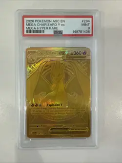 2026 POKEMON ASCENDED HEROES MEGA HYPER RARE MEGA #294 CHARIZARD Y EX PSA 9 - Image 1