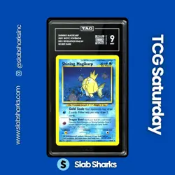 2001 POKEMON NEO REVELATION #66/64 SHINING MAGIKARP SECRET RARE HOLO TAG 9 - Image 1