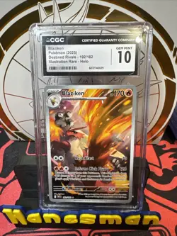 Blaziken 192/182 Destined Rivals Illustration Rare Pokemon TCG CGC 10 - Image 1