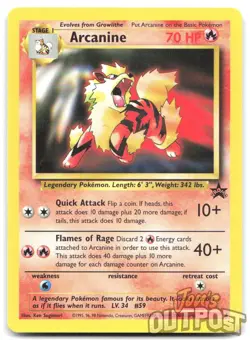 Arcanine #6 WOTC Black Star Promo Pokemon DMG - Image 1