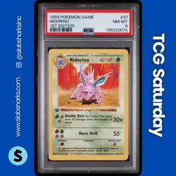 1999 POKEMON BASE SET SHADOWLESS 1ST EDITION #37/102 NIDORINO PSA 8 - Image 1