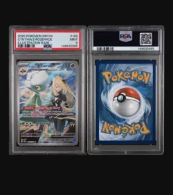 2025 POKEMON DESTINED RIVALS ILLUSTRATION RARE #184 CYNTHIA'S ROSERADE PSA 9 - Image 3
