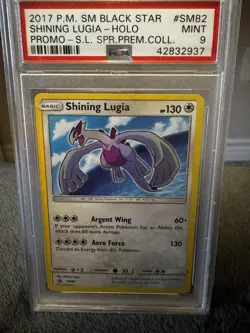 2017 POKEMON SM BLACK STAR PROMO SHINING LUGIA #SM82 PSA 9 MINT - Image 1