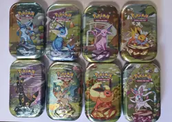 Pokemon TCG Prismatic Evolutions Complete Set of 8 Sealed Mini Tins - Eevee Set - Image 1