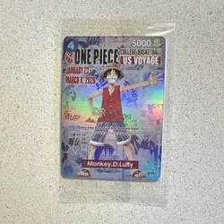 Bandai Namco One Piece CCG Monkey.D.Luffy P-055 Full Art Holo Promotion Card - Image 1