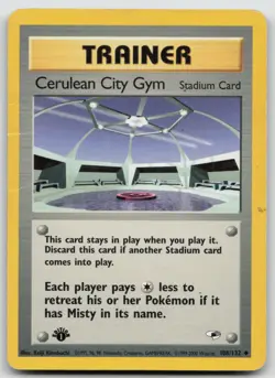 1st Edition Cerulean City Gym 108/132 Uncommon Gym Heroes Pokemon Card 108/132 - Image 1
