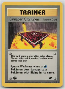 Pokemon Card 1st Edition Cinnabar City Gym Uncommon Gym Challenge 113/132 LP/NM - Image 1