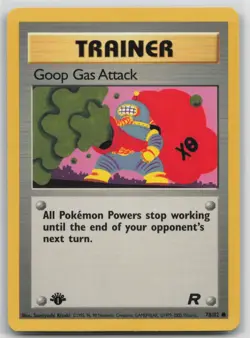 1st Edition Vintage Pokemon Card Goop Gas Attack Common Team Rocket 78/82 VLP - Image 1