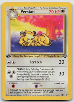 Pokemon Card Persian Uncommon Jungle 42/64 - Image 1