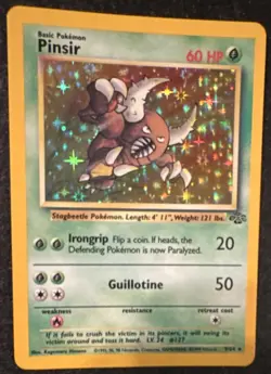 Pokemon Pinsir Jungle Holo Rare Unlimited 09/64 1999 English Hologram Card - Image 1