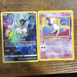 Pokemon sleeping mew Crown Zenith Full Art Holo Card AND Black Star mew promo - Image 1
