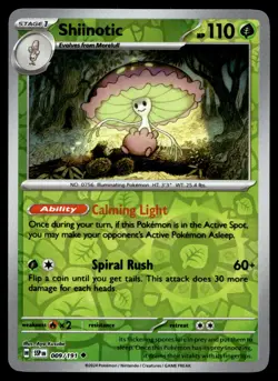 Shiinotic 009/191 Reverse Holo Surging Sparks SSP Pokemon Card - Image 1