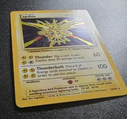 Pokemon TCG Zapdos Base Set Holo Rare Card 16/102 LP Condition - Image 3