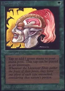 [1x] Llanowar Elves Heavy Play, English Beta MTG Magic - Image 1