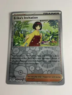 Pokemon TCG 151 Reverse Holographic Erika's Invitation 160/165 Light Played - Image 1