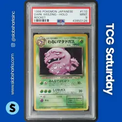 1998 POKEMON JP TEAM ROCKET #110 DARK WEEZING HOLO RARE PSA 9 - Image 1