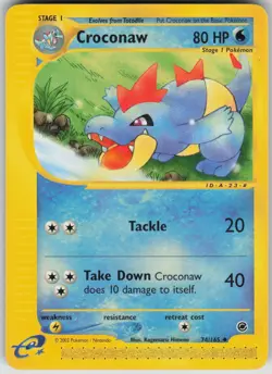 Pokemon TCG Croconaw Uncommon Expedition 074/165 - Image 1