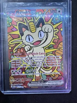 Pokemon Meowth EX 121/088 Rare Foil Card 170 HP POR EN Basic Cat - Image 1