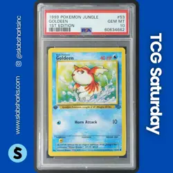 1999 POKEMON JUNGLE 1ST EDITION #53/64 GOLDEEN PSA 10 - Image 1