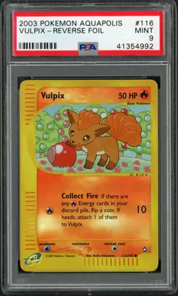 2003 Pokemon Aquapolis Vulpix Reverse Holo #116 PSA 9 - Image 1