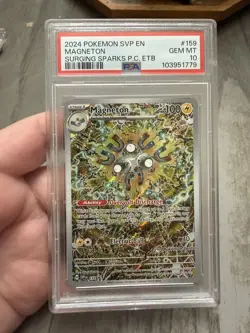 2024 POKEMON SVP EN-SV BLACK STAR PROMO POKEMON CENTER ETB #159 MAGNETON PSA 10 - Image 1