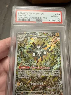 2024 POKEMON SVP EN-SV BLACK STAR PROMO POKEMON CENTER ETB #159 MAGNETON PSA 10 - Image 3