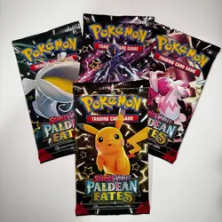 Paldean Fates Booster Packs Factory SEALED Pokemon TCG, Packs x4, Art Bundle Lot - Image 1