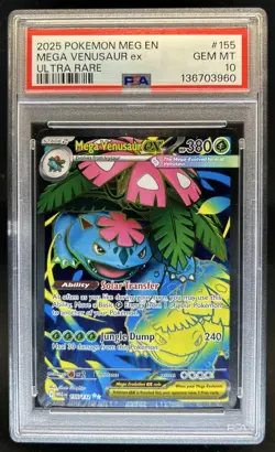 2025 Pokemon Mega Evolution Venusaur ex Ultra Rare #155/132 PSA 10 GEM MINT - Image 1