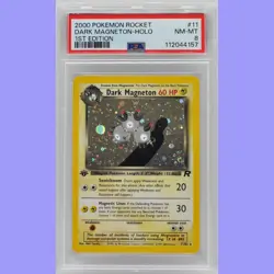Pokemon 1st Edition Dark Magneton Holo 11/82 Team Rocket PSA 8 NM/Mint - Image 1