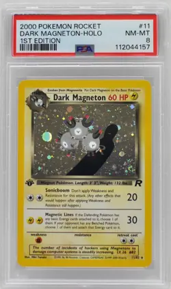 Pokemon 1st Edition Dark Magneton Holo 11/82 Team Rocket PSA 8 NM/Mint - Image 3