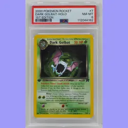 Pokemon 1st Edition Dark Golbat Holo 7/82 Team Rocket PSA 8 NM/Mint - Image 1